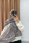 Authentic Patterned Shawl Gray