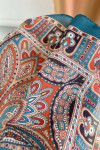 Authentic Patterned Shawl Petrol Blue