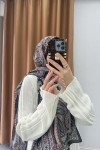 Authentic Patterned Shawl Black