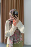 Authentic Patterned Shawl Olive Green