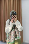 Authentic Patterned Shawl Emerald Green