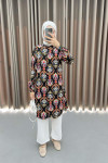 Authentic Patterned Tunic Black