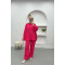 Oversize Pocket Linen Suit Fuchsia