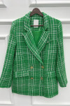 Oversize Plaid Jacket Green