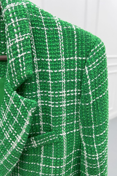 Oversize Plaid Jacket Green