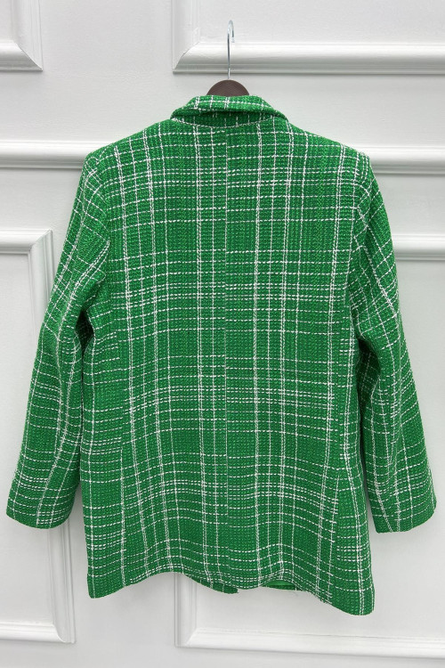 Oversize Plaid Jacket Green