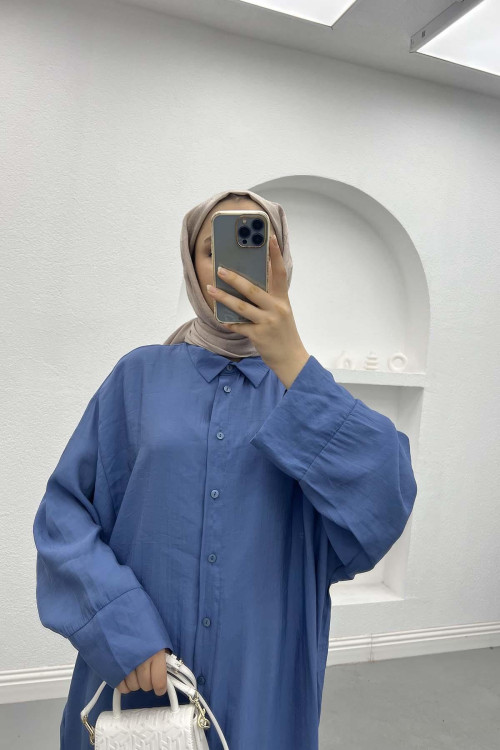 Oversize Shirt Dress Indigo