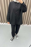 Oversize Shirt Set Black