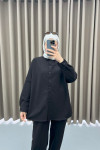 Oversize Shirt Set Black