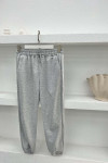 Striped Tracksuit with Drawstring Legs Gray