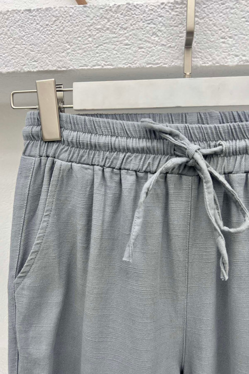 Leg Detailed Trousers Gray