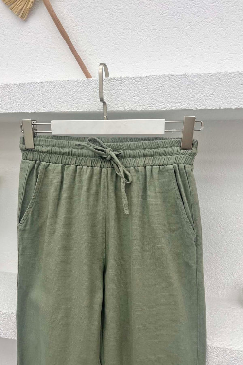 Leg Detailed Trousers Khaki