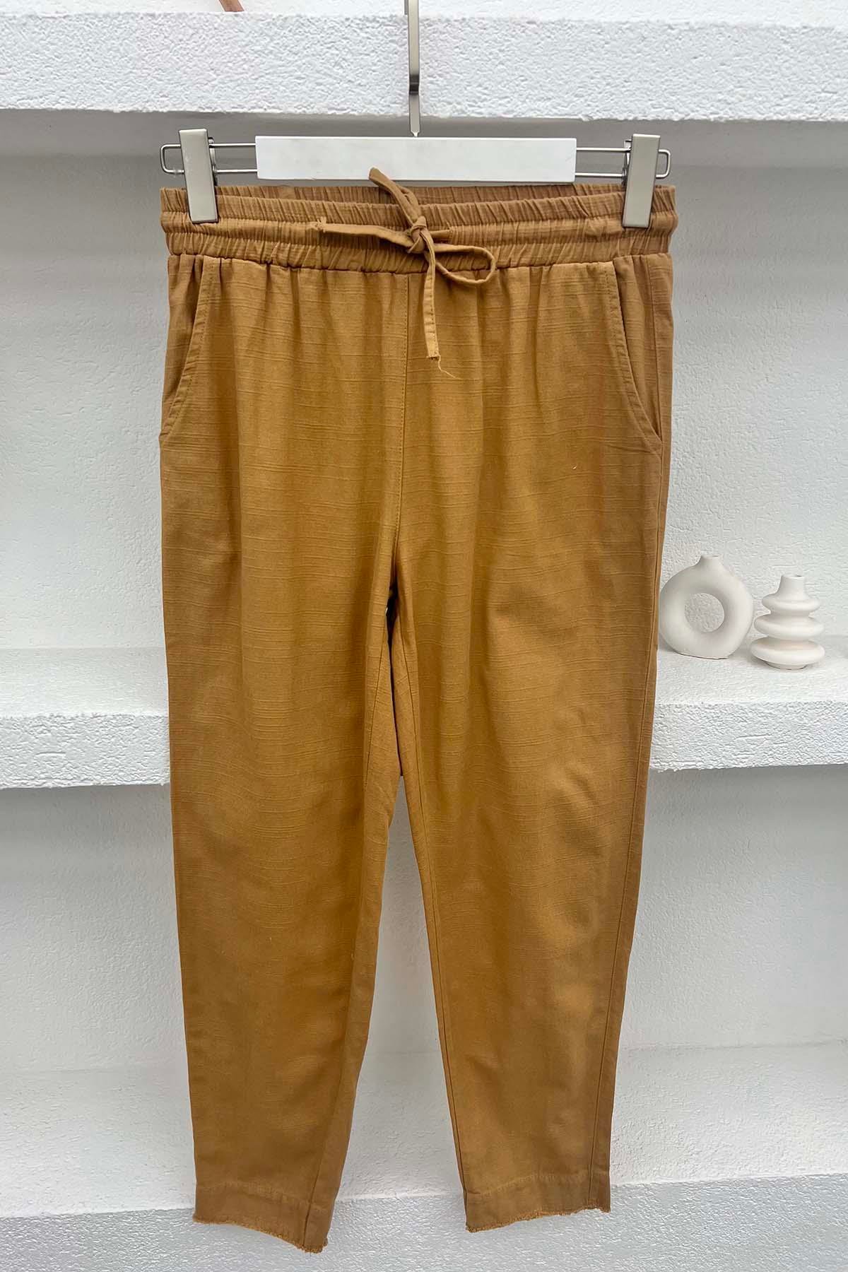 Trousers with Leg Detail Brown