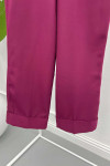 Folded Leg Trousers Claret Red