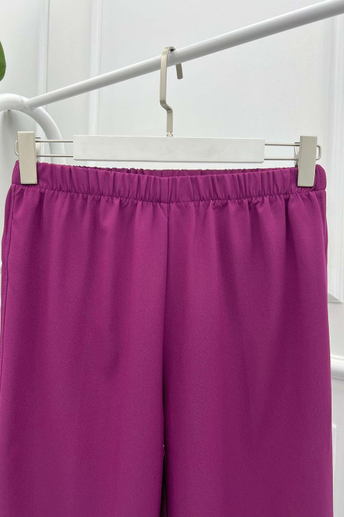 Folded Leg Trousers Plum