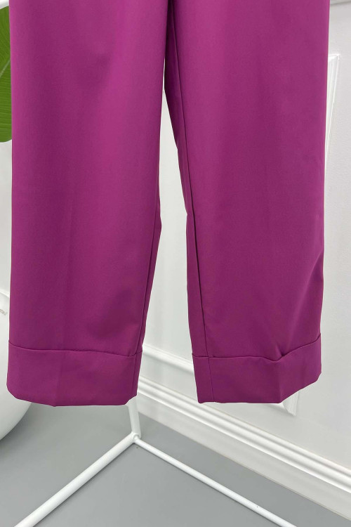 Folded Leg Trousers Plum