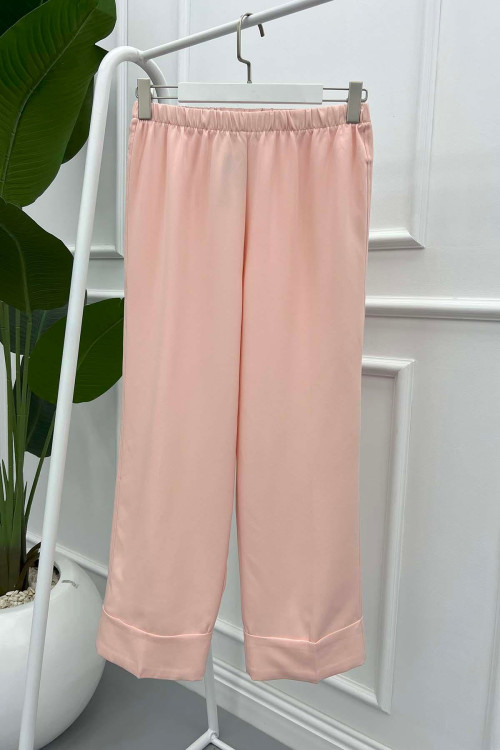 Folded Leg Trousers Pink