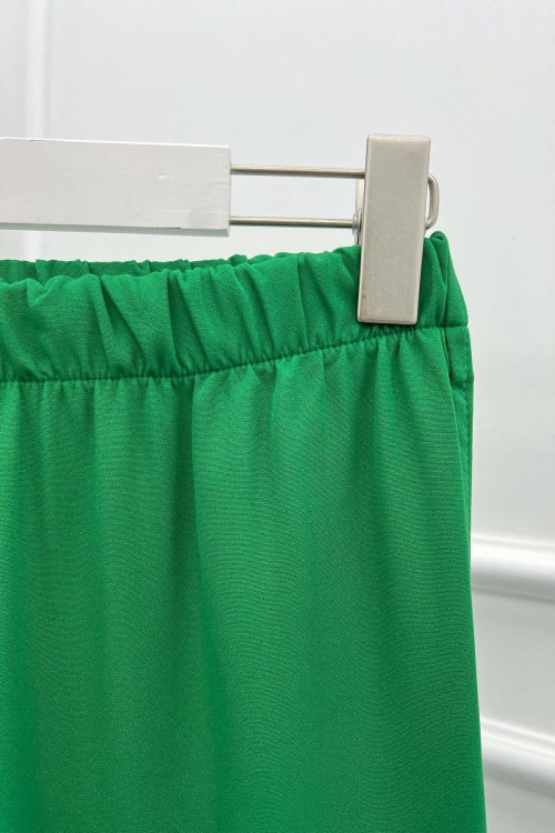 Folded Leg Trousers Green