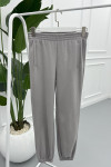 Elastic Leg Trousers Gray