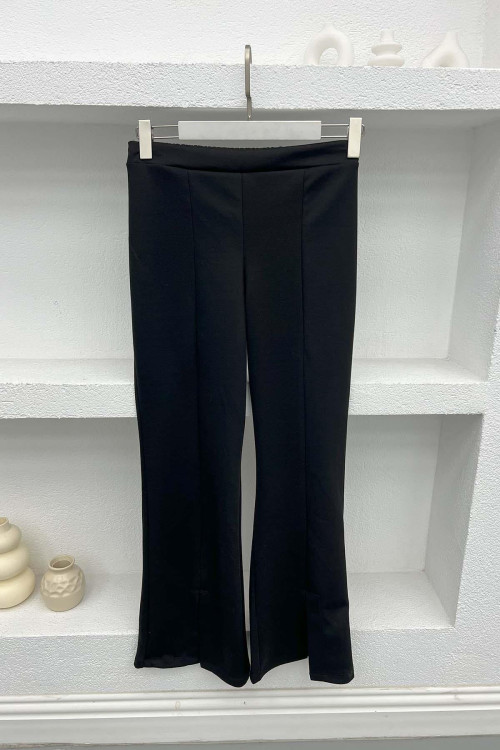 Oysho Trousers with Slit Legs Black