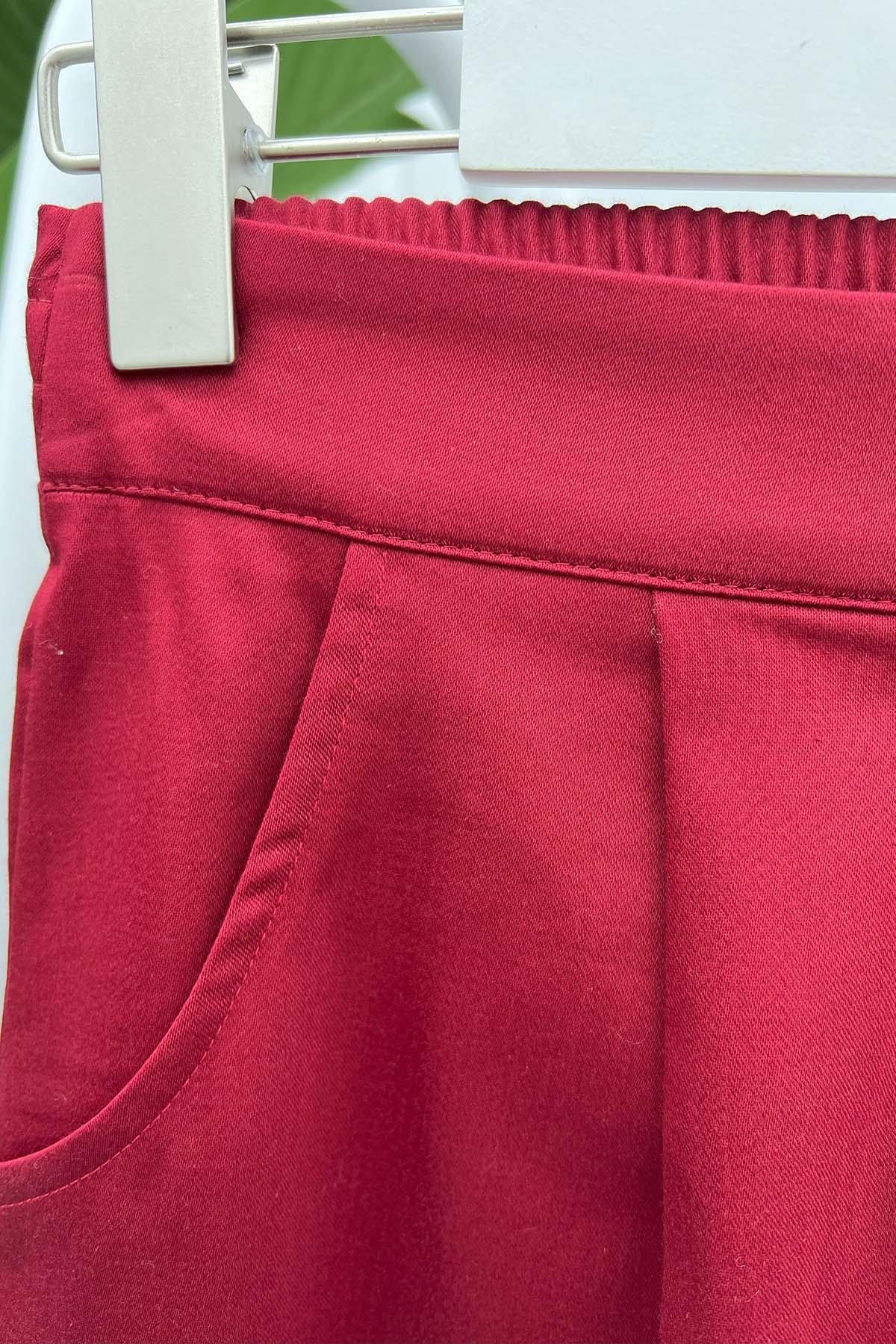 Slit Leg Trousers Claret Red