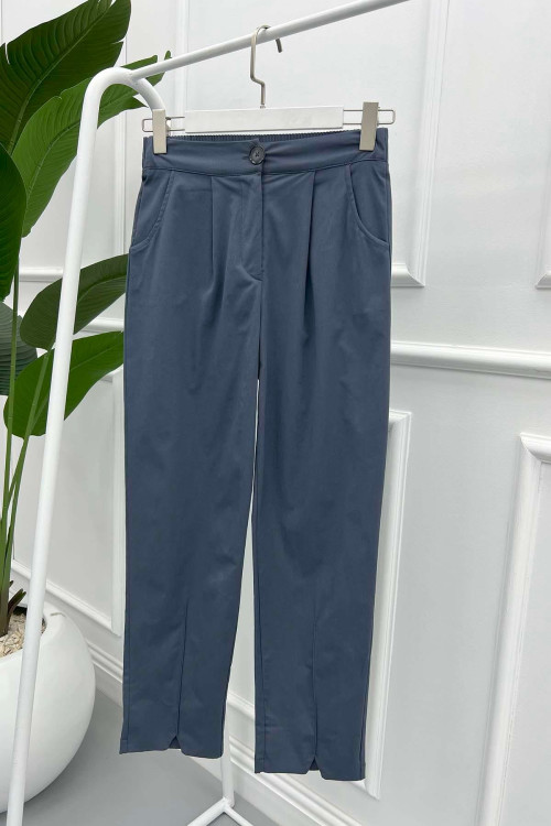 Slit Leg Trousers Gray