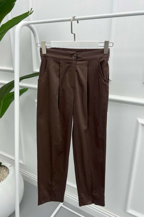 Slit Leg Trousers Brown