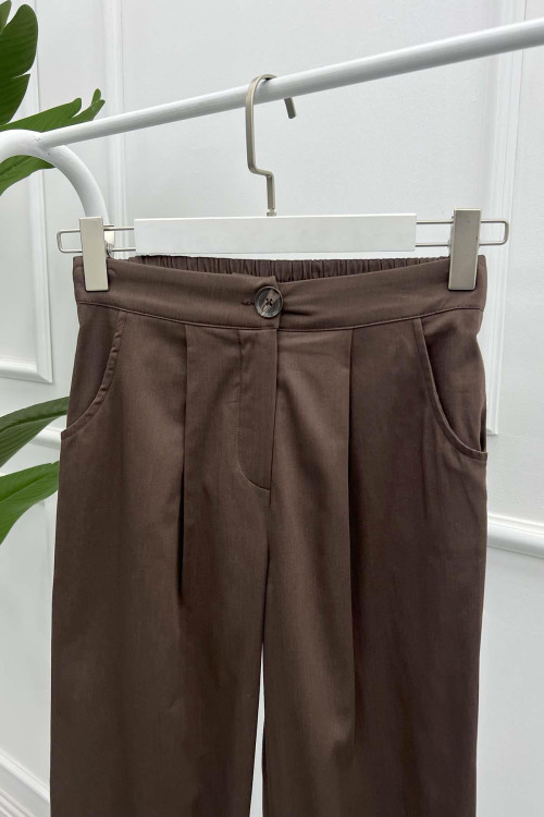 Slit Leg Trousers Brown