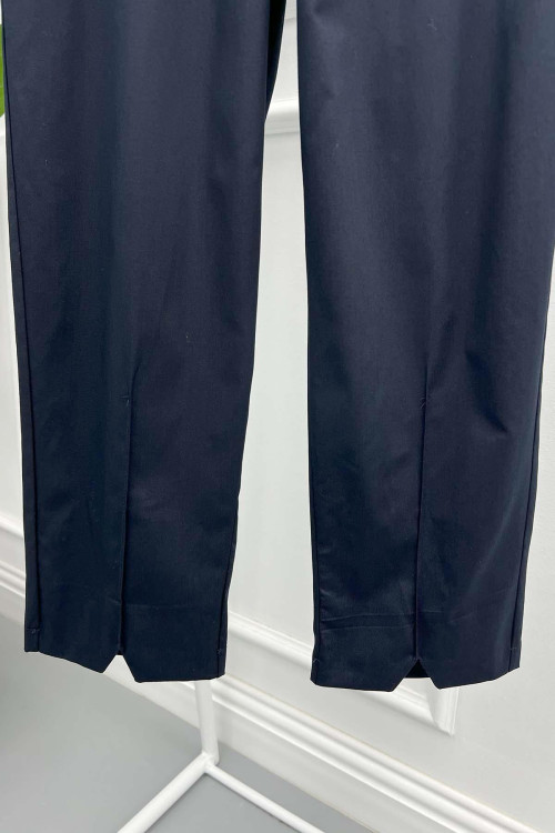 Slit Leg Trousers Navy Blue