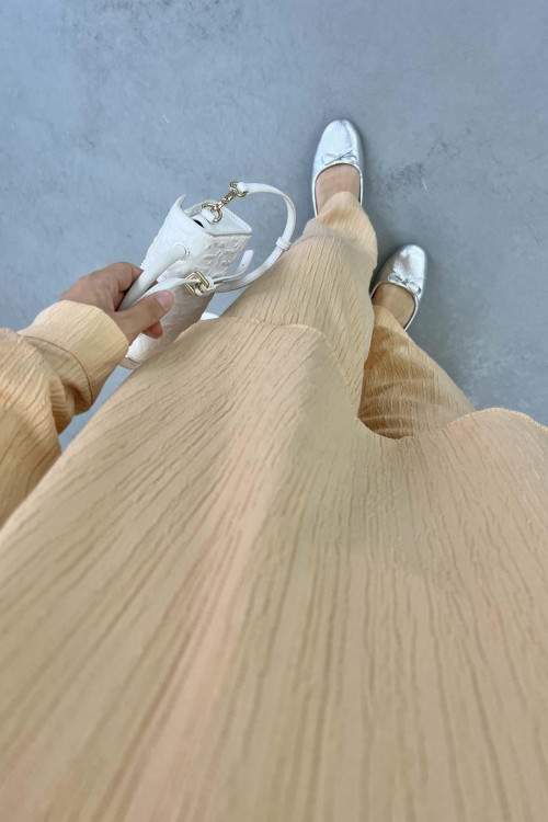 Beige Slit Leg Suit