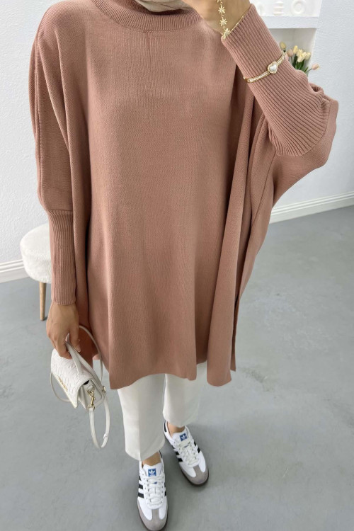 Poncho Sweater Dusty Rose