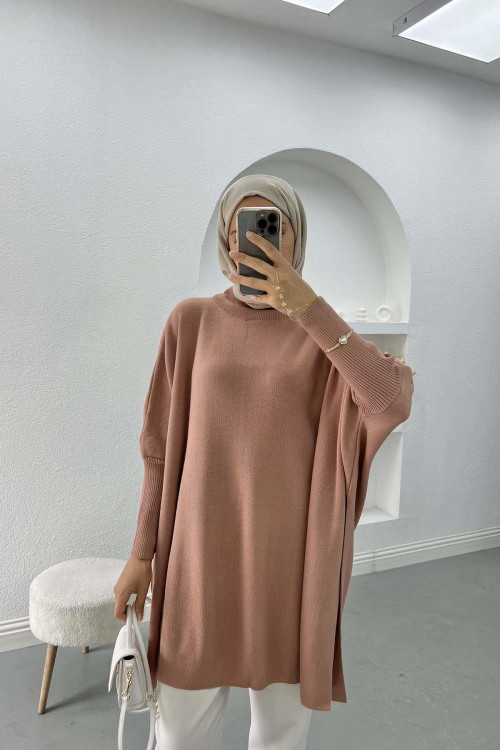 Poncho Sweater Dusty Rose