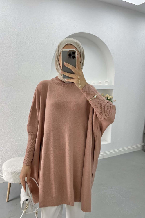 Poncho Sweater Dusty Rose