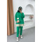 Pleated Detailed Pocket Knitwear Set Green