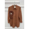 Pleated and Stone Detailed Tunic Brown