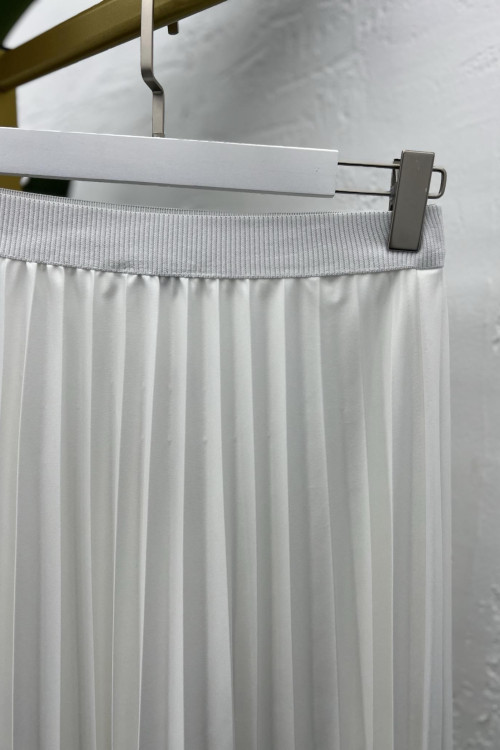 Pleated Skirt White