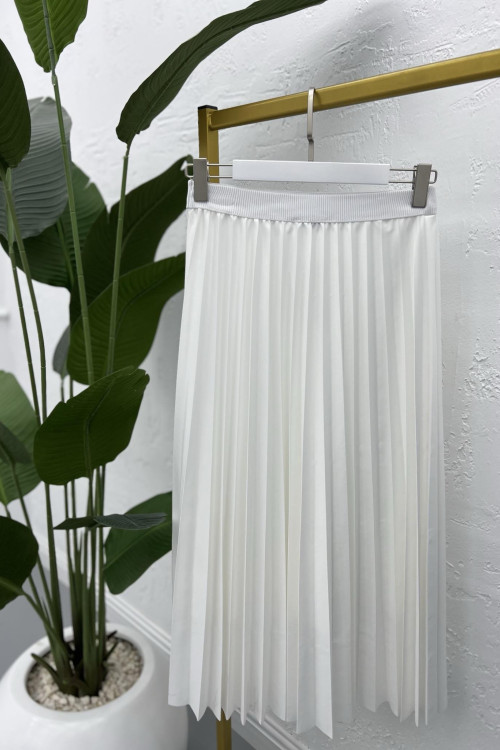 Pleated Skirt White