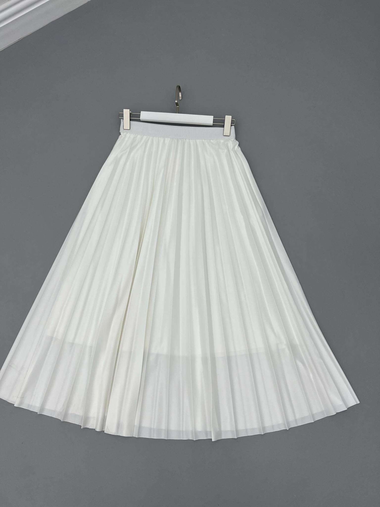 Pleated Skirt White