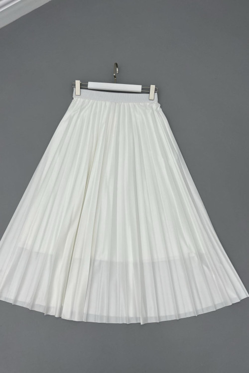 Pleated Skirt White