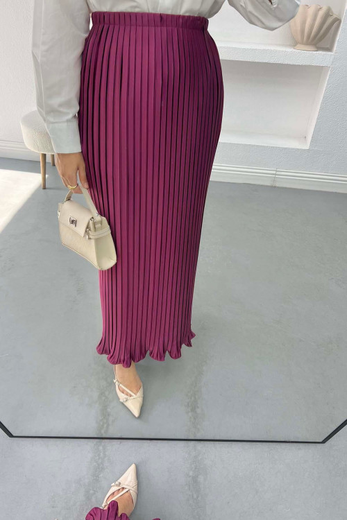 Pleated Skirt Plum