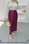 Pleated Skirt Plum