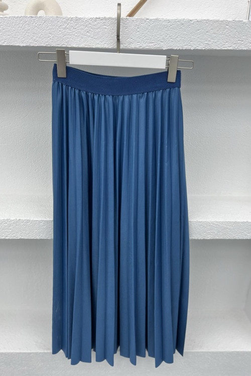 Pleated Skirt Petrol Blue