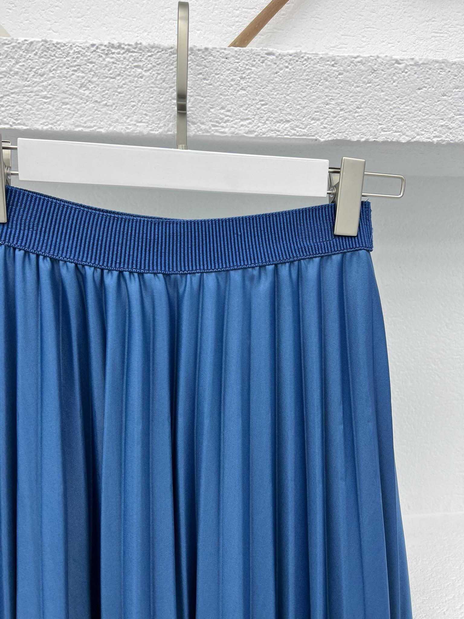 Pleated Skirt Petrol Blue