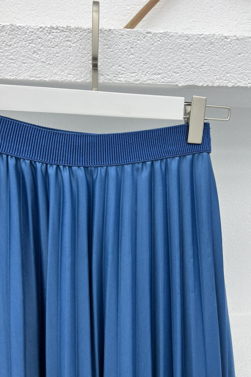 Pleated Skirt Petrol Blue