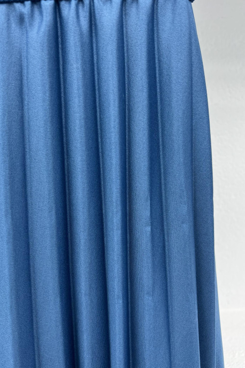 Pleated Skirt Petrol Blue