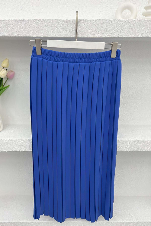 Pleated Skirt Set Blue