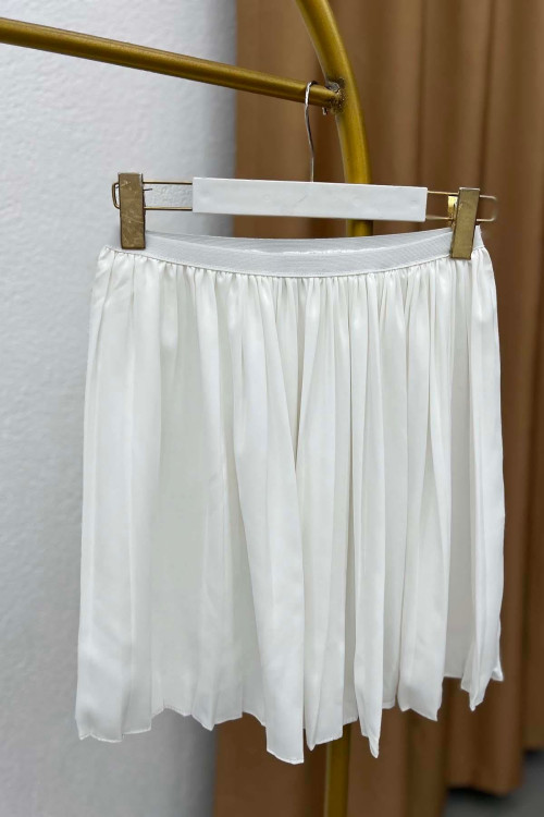 Pleated Shirt Skirt Underwear White