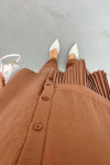 Pleated Linen Suit Brown