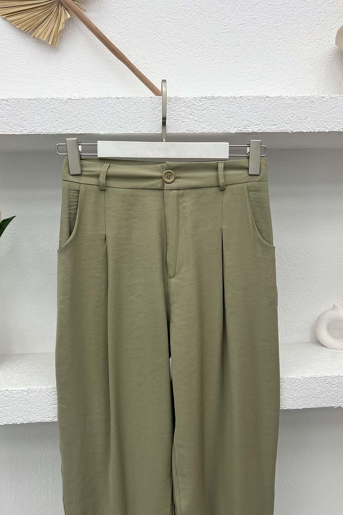 Pleated Trousers Soft Green