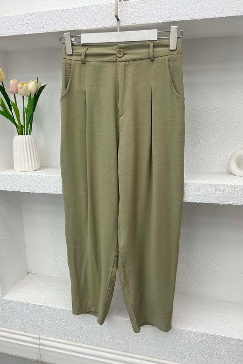 Pleated Trousers Soft Green